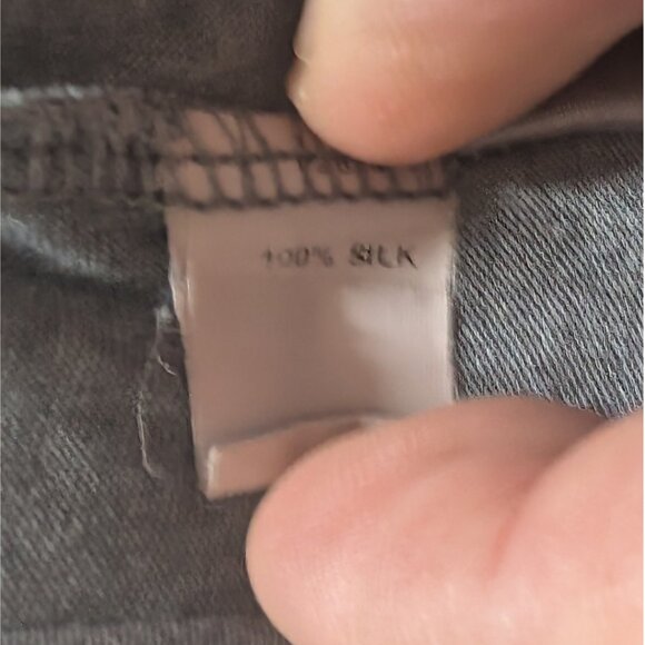 Brioni 100% Silk Polo Shirt Mens L Gray Short Sleeve 3-Button - Picture 9 of 9